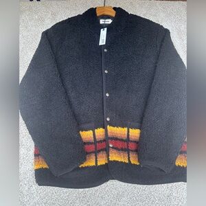 Taylor Stitch Acrylic Blend Sunset Stripe Sweater Snap Closure Men's Size 44 NWT